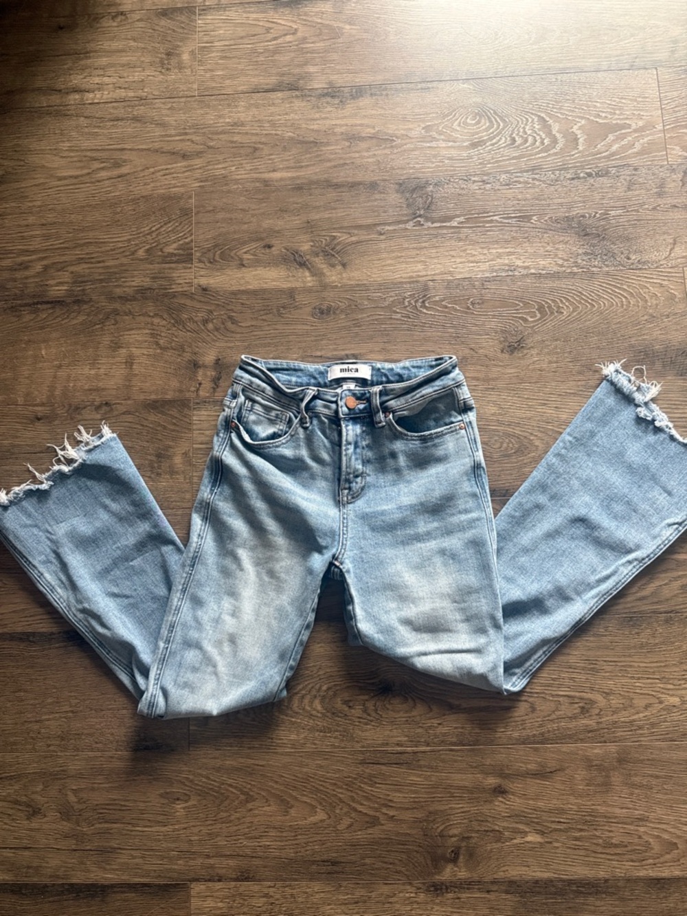 Mica High-Rise Cropped Jeans in Light Blue
